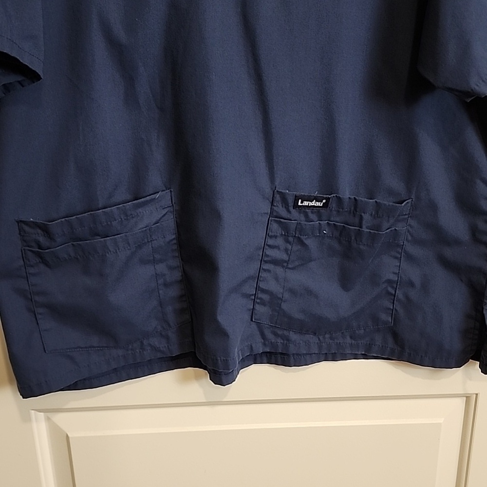 Landau Navy Blue Scrub Top - Picture 2 of 3